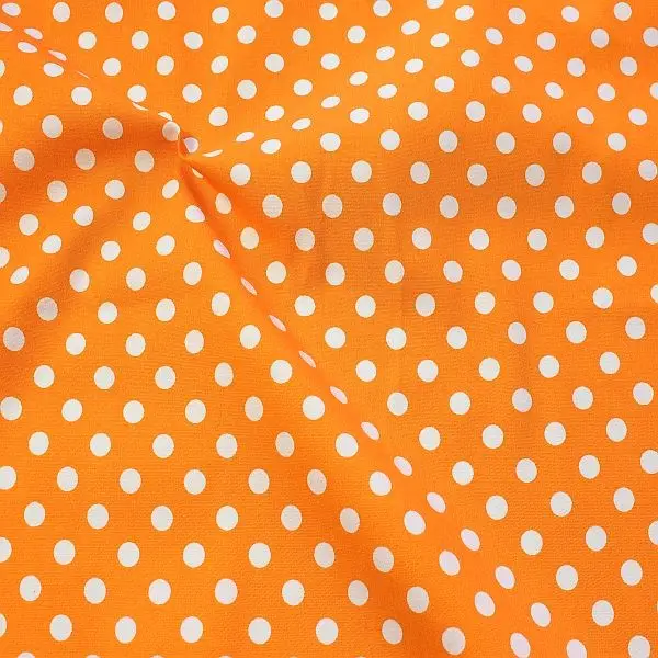 Stretch Baumwolle Köper "Classic Dots" Farbe Orange-Gelb Preisknaller