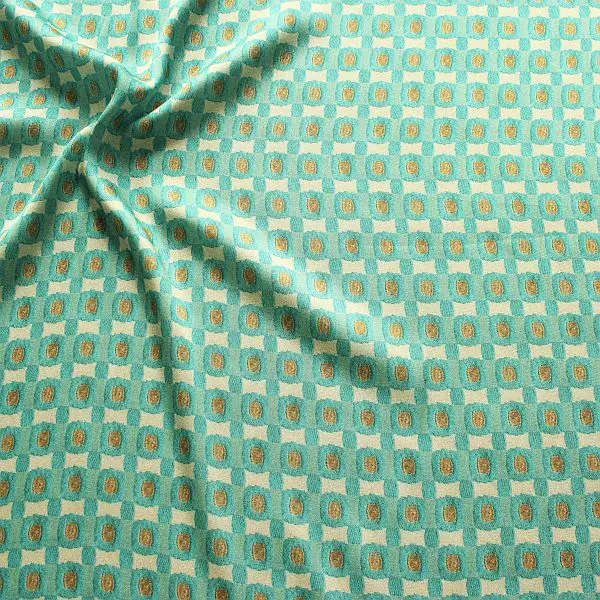 Satin Stoff "Flechtoptik" Farbe Türkis Aktuell