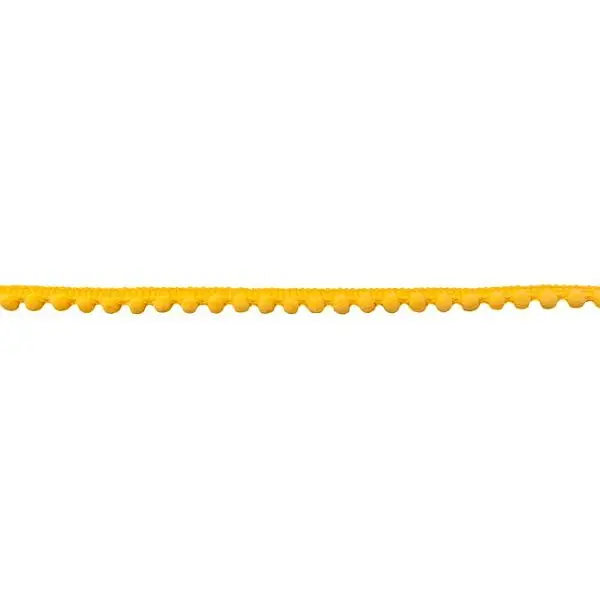 Schneller Versand Bommelborte "Pompom-mini" 12mm Farbe Gelb