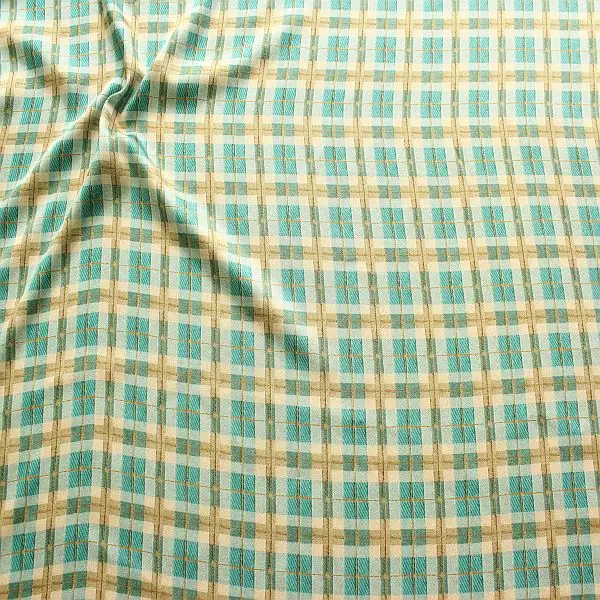 Satin Stoff "Flechtoptik Karo" Farbe Türkis Preiswert