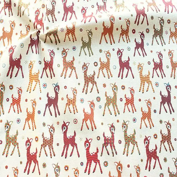 Super-Preis Dekostoff "Patchwork Reh-Kitze" Farbe Natur