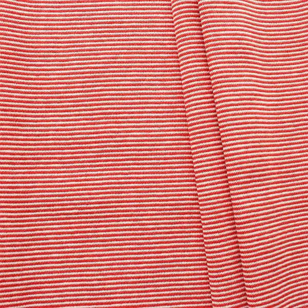 Versand Am Gleichen Tag Baumwoll Bündchenstoff "Ringel Mini glatt 2" Farbe Rot-Weiss