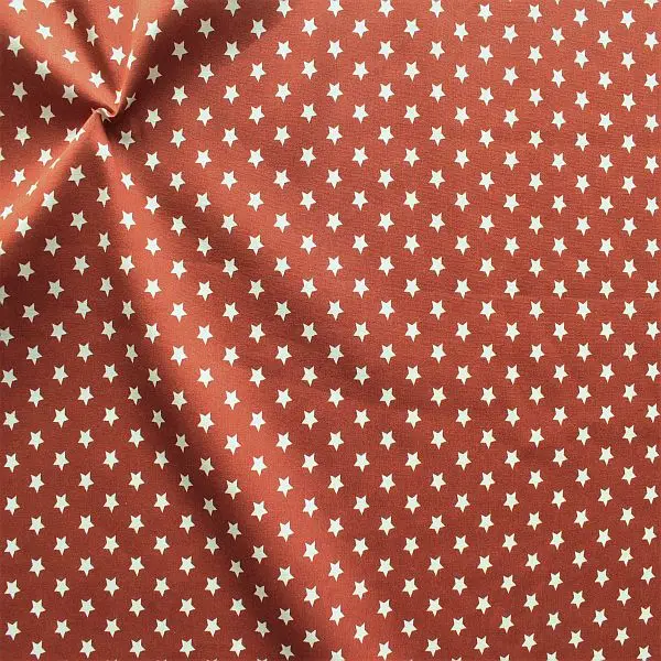 100% Baumwollstoff "Sterne Mittel" Farbe Rost-Braun Nur Für Kurze Zeit