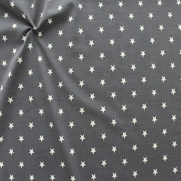 Preis Gesenkt Baumwoll Stretch Jersey "Classic Stars 2" Farbe Dunkel-Grau Weiss
