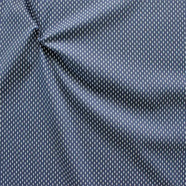 100% Baumwolle Popeline "Rauten Mini" Farbe Dunkel-Blau Markenprodukt