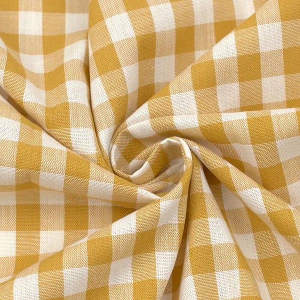 Versand Am Gleichen Tag 100% Baumwollstoff Züchen Vichy Karo groß Farbe Ocker-Weiss
