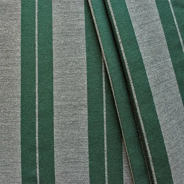 Jacquard Dekostoff Doubleface "Doppelstreifen" Farbe Grau-Grün Letzte Chance