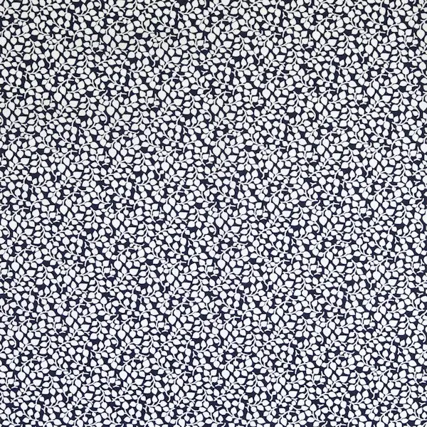 100% Baumwollstoff "Ranken klein" Farbe Blau-Ecru Nur Für Kurze Zeit