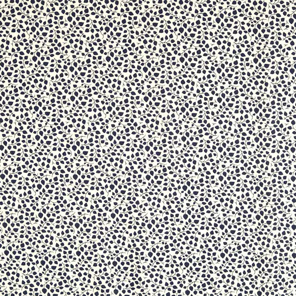 100% Baumwollstoff "Ranken klein" Farbe Ecru-Blau Solange Der Vorrat Reicht