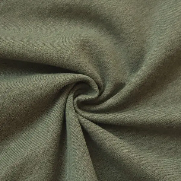 Sweatshirt Baumwollstoff "Melange 3" Farbe Khaki-Grün Solange Der Vorrat Reicht