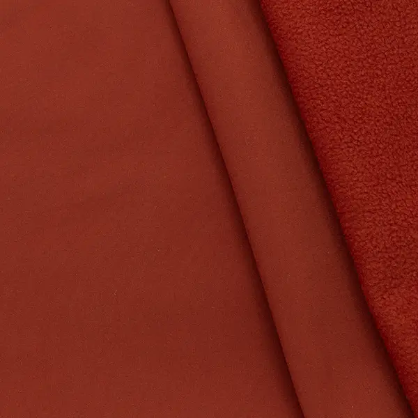 Softshell Fleece Stoff Farbe Rost-Rot Jetzt Kaufen