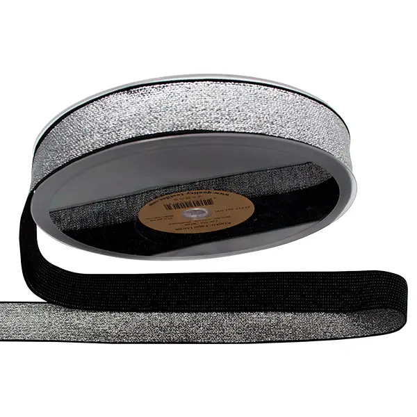 Nur Heute Elastikband Lurex 40mm Farbe Silber