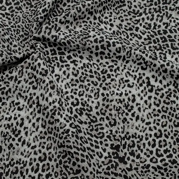 Preis Gesenkt Polyester Crêpe Georgette "Leopard 4" Farbe Grau