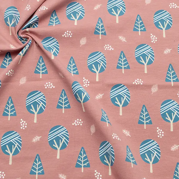 Sonderangebot Baumwoll Stretch Jersey "Herbstwald" Farbe Alt-Rosa