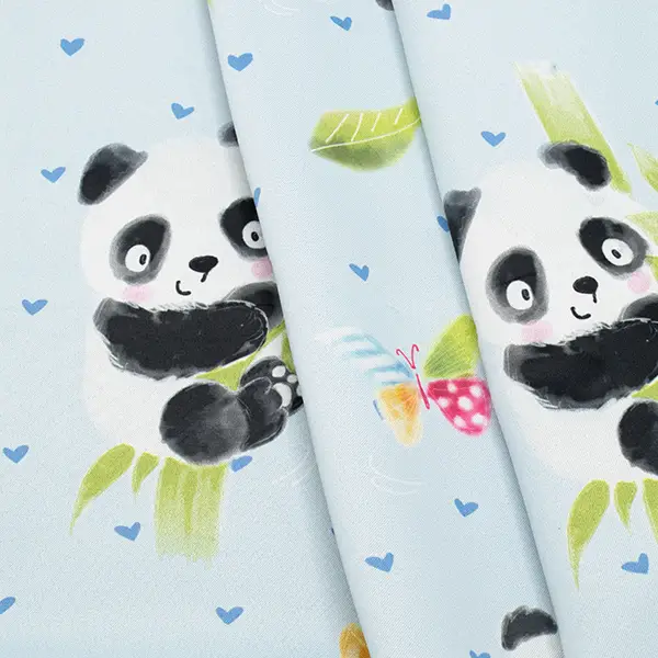 Solange Der Vorrat Reicht Verdunkelungsstoff Vorhangstoff Black Out "Kleiner Panda" Farbe Hell-Blau