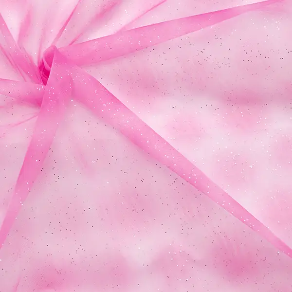 Soft Tüll Stoff "Glitzer Regenbogen" Farbe Pink Begrenztes Angebot