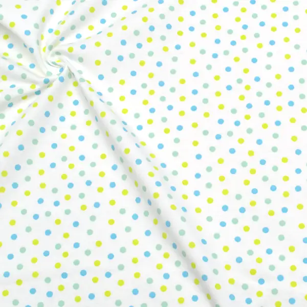 Wochenendangebot Baumwoll Stretch Jersey "Pastell Punkte" Farbe Weiss