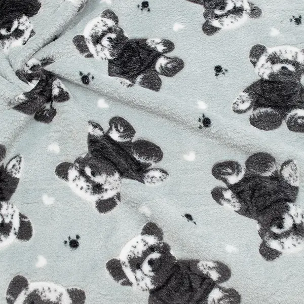 Sonderaktion Wellness Fleece "Teddybären" Farbe Hell-Grau