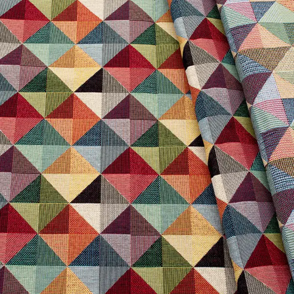 Super-Preis Gobelin Möbelstoff Dekostoff "Dreiecke 2" Farbe Multicolor