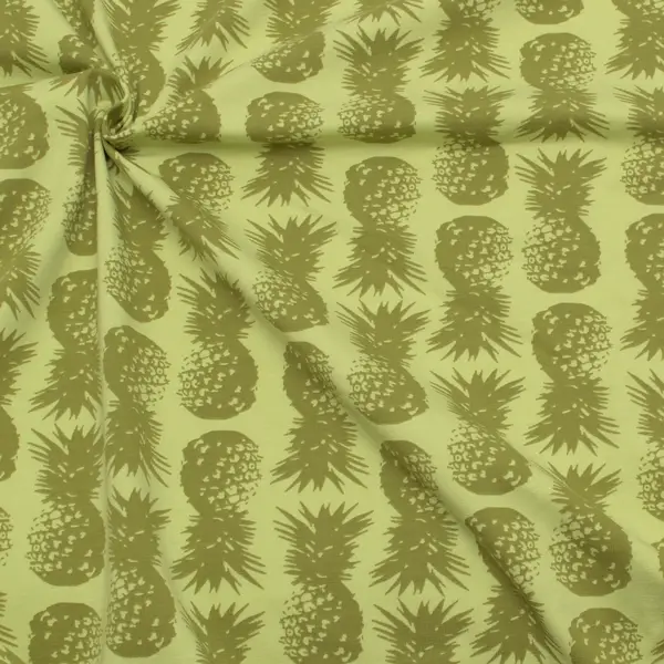 Sonderangebot Baumwoll Stretch Jersey "Ananas 4" Farbe Lind-Grün