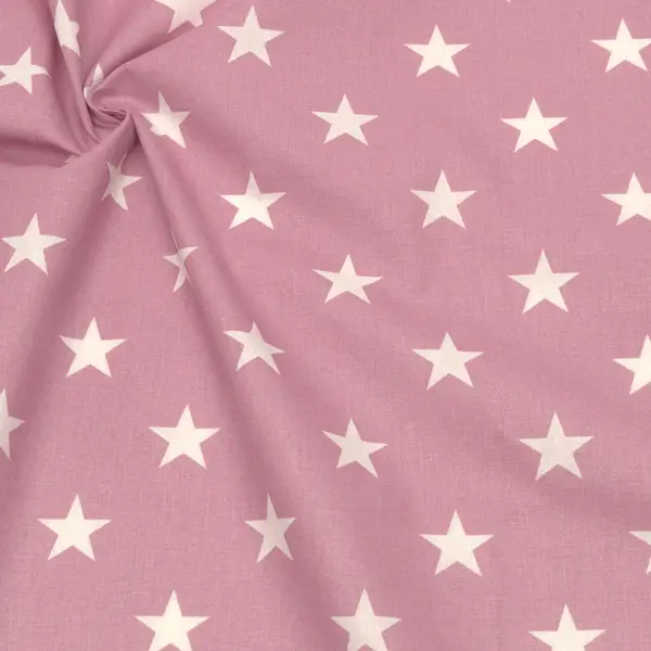 Nur Für Kurze Zeit 100% Baumwolle Popeline "Sterne Groß" Farbe Alt-Rosa
