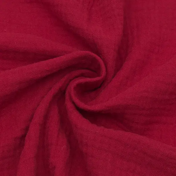 Sonderangebot 100% Baumwolle Musselin Double Gauze Farbe Dunkel-Rot
