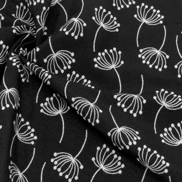 Sonderaktion Jacquard Dekostoff Doubleface "Pusteblumen 10" Farbe Schwarz