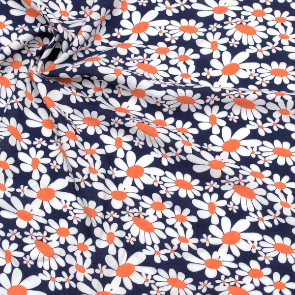 Super-Preis 100% Viskose Javanaise "Margeritenmeer" Farbe Blau