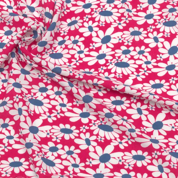 100% Viskose Javanaise "Margeritenmeer" Farbe Fuchsia Schnäppchen