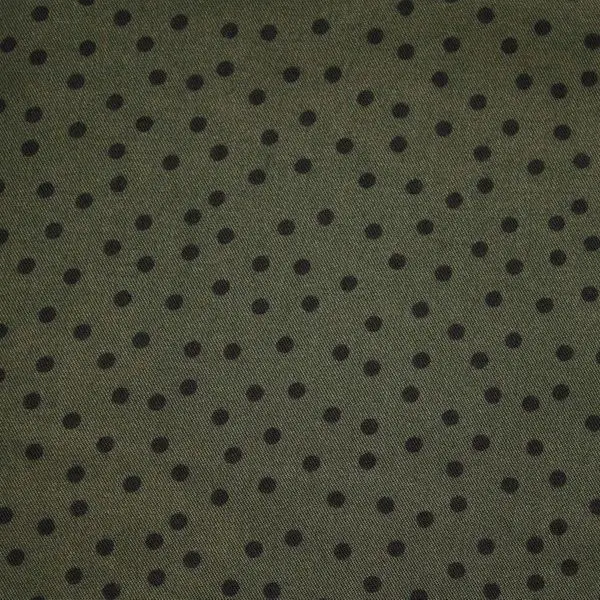Nur Heute 100% Viskose Twill "Small Dots" Farbe Oliv-Grün