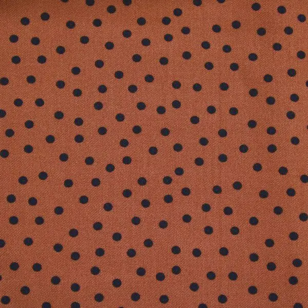 Saisonangebot 100% Viskose Twill "Small Dots" Farbe Terrakotta