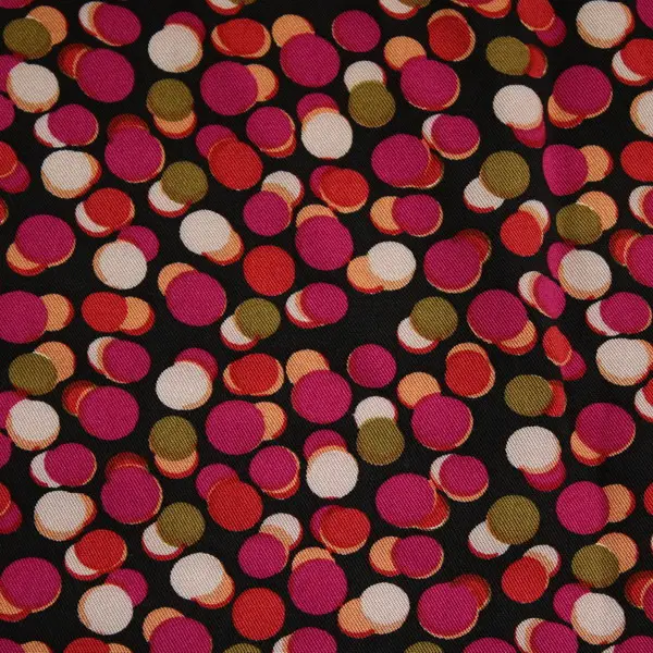 100% Viskose Twill "Mixed Dots" Farbe Pink Jetzt Bestellen