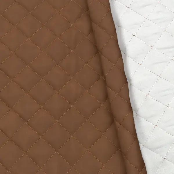 Sichere Zahlung Polster PU Kunstleder "Quader-Stepp" Artikel Brick Farbe Reh-Braun