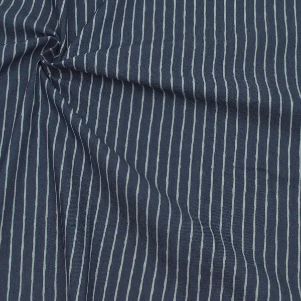 Stretch Denim Jeans Stoff "Stripes" Farbe Indigo-Blau Kracherpreis
