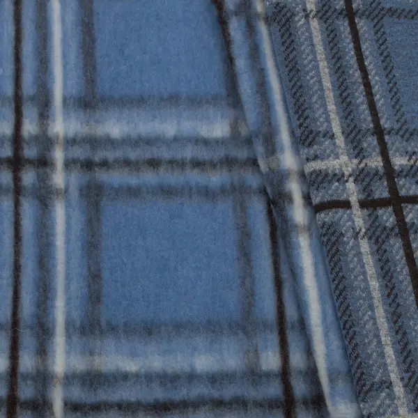 Nur Für Kurze Zeit Mantelstoff Strickstoff "Glencheck" Farbe Blau