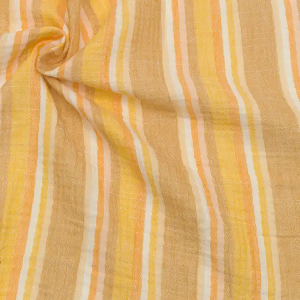 100% Baumwolle Musselin Double Gauze "Streifen Mix" Farbe Gelb Neue Kollektion