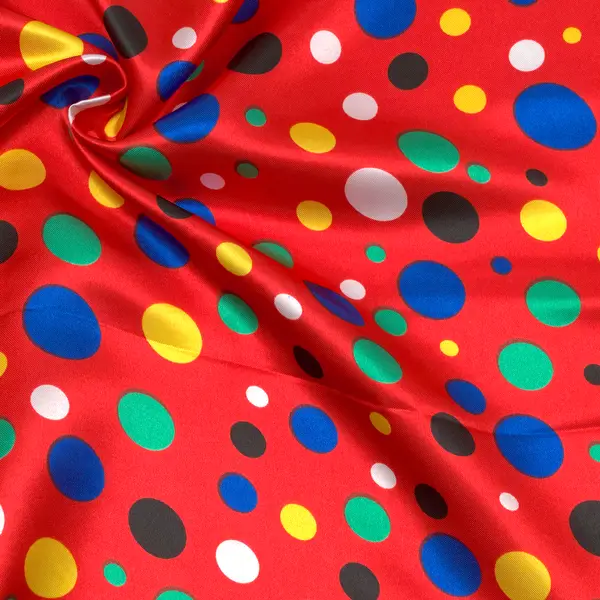 Satin Stoff "Mixed Dots 2" Farbe Rot Super-Preis