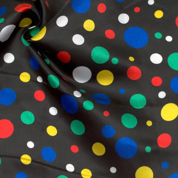 Satin Stoff "Mixed Dots 2" Farbe Schwarz Online Kaufen
