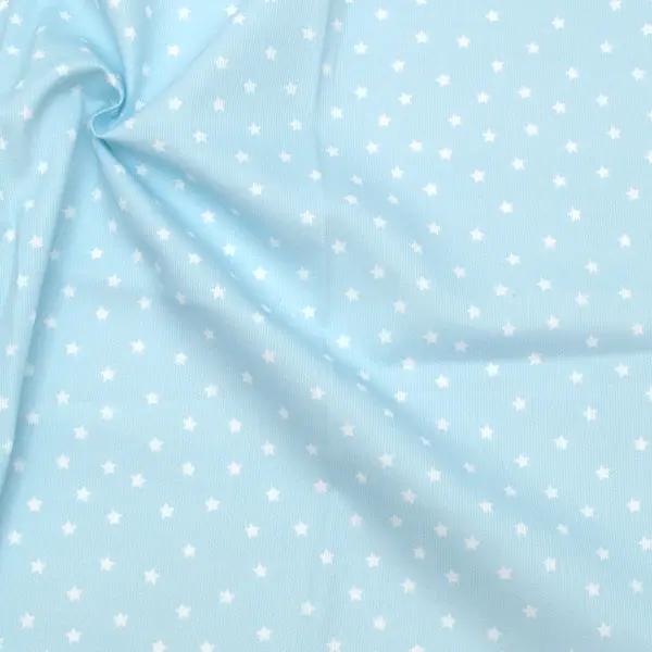 100% Baumwolle Piqué "Sterne klein" Farbe Hell-Blau Sonderaktion