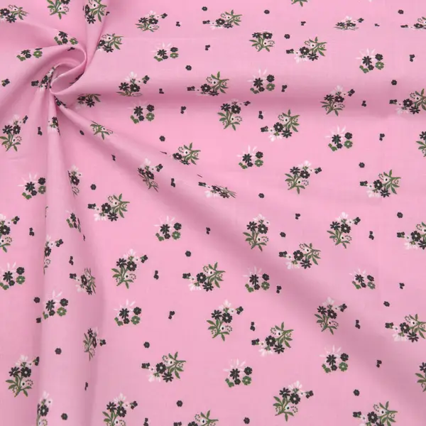 Versand Am Gleichen Tag 100% Baumwollstoff "Trachten Blümchen" Farbe Rosa