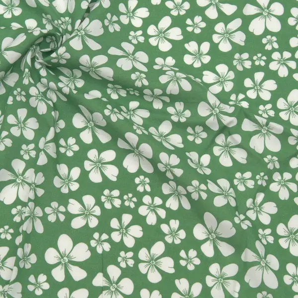 Viskose Musselin "Blüten 4" Farbe Grün Sonderangebot
