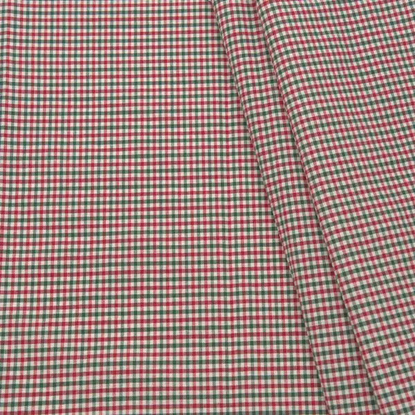 Preisknaller Dekostoff "Landhaus Karo mini" Farbe Rot-Grün