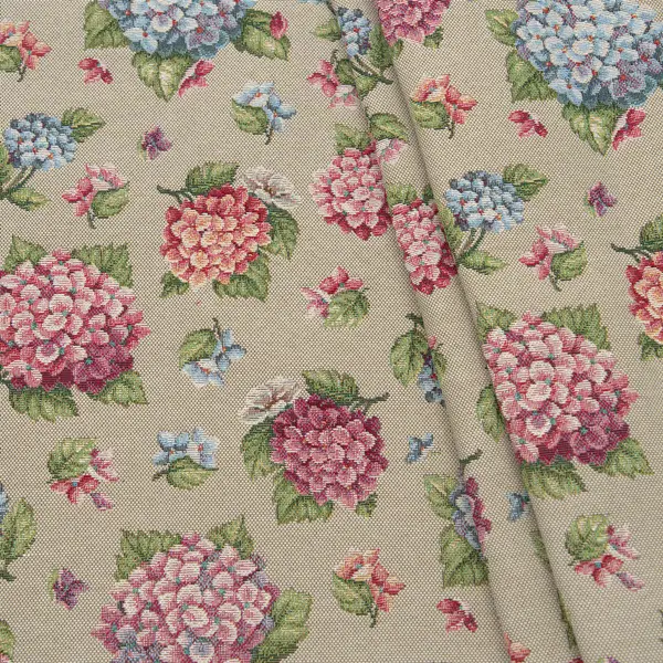 Top-Angebot Gobelin Möbelstoff Dekostoff "Hortensien" Farbe Natur