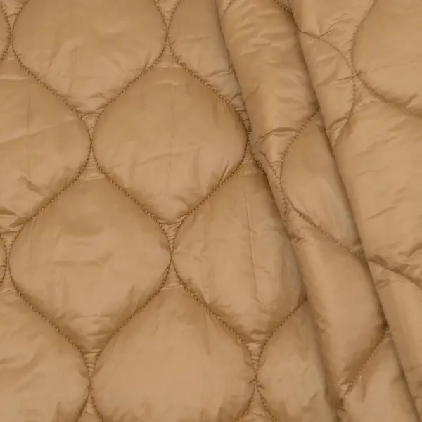 Neuheit Steppstoff "Tropfen groß" Farbe Camel