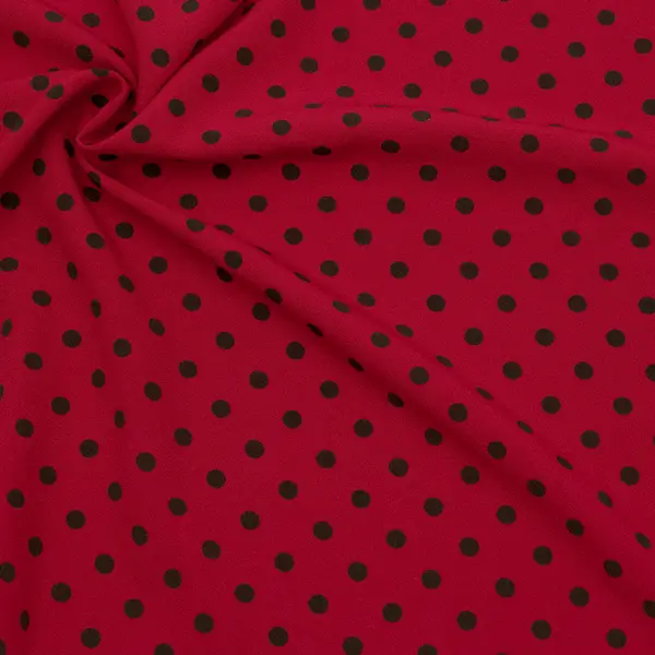 Polyester Crêpe "Punkte Klein" Farbe Rot Sonderangebot