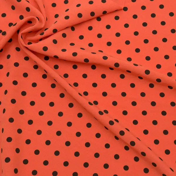 Neuheit Polyester Crêpe "Punkte Klein" Farbe Orange