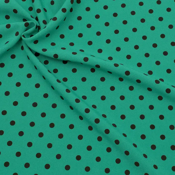Begrenztes Angebot Polyester Crêpe "Punkte Klein" Farbe Grün