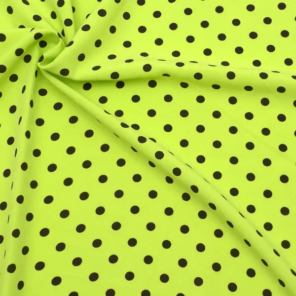 Polyester Crêpe "Punkte Klein" Farbe Limetten-Grün Knallerangebot