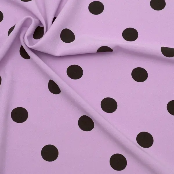 Polyester Crêpe "Punkte Groß" Farbe Flieder Markenprodukt
