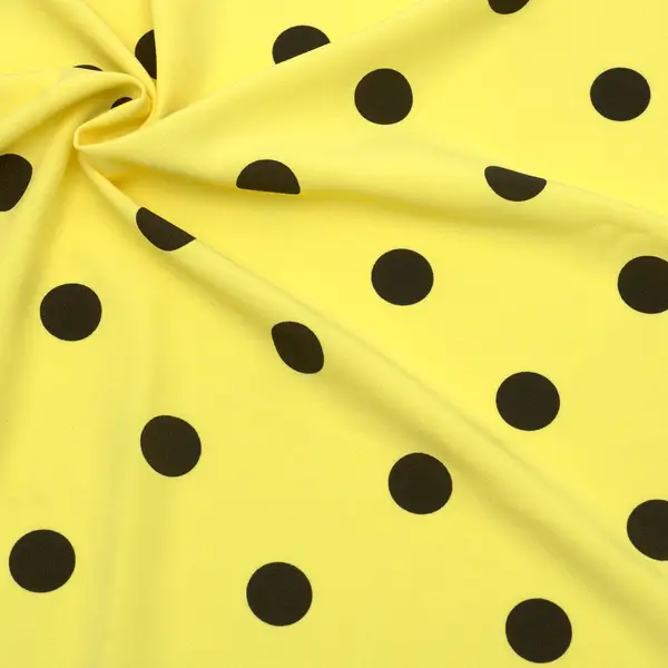 Polyester Crêpe "Punkte Groß" Farbe Gelb Aktuell